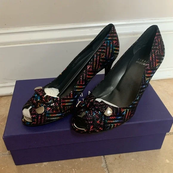 Gorgeous Stuart Weitzman Multicolor Patterned Heels - Picture 5 of 9